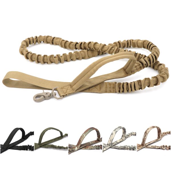 Tactical Bungee Dog Leash 2 Handle Quick Release Cat Dog Pet Leash Elastic Leads